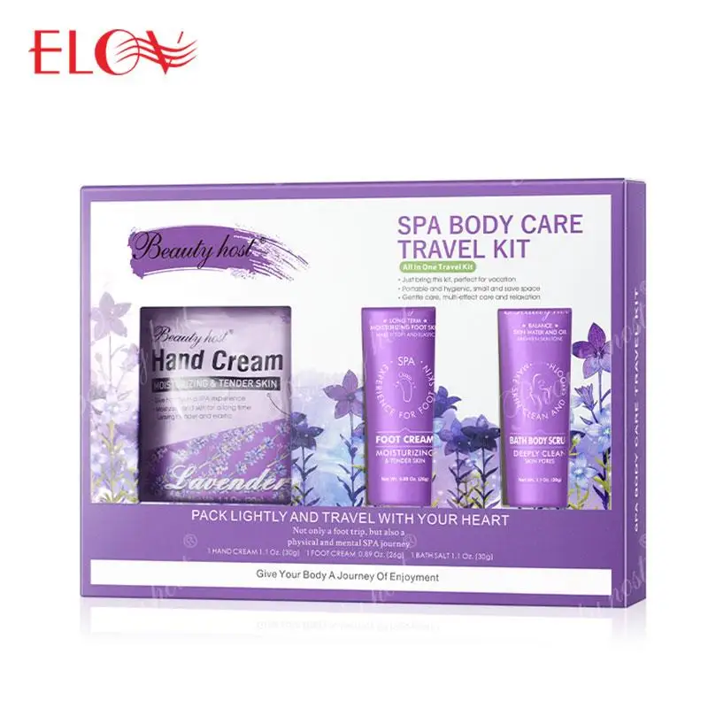 Wholesale Private Label Lavender Skin Care Skin Care Sets Body Scrub Hand Cream Foot Cream Glowing Body Care Set