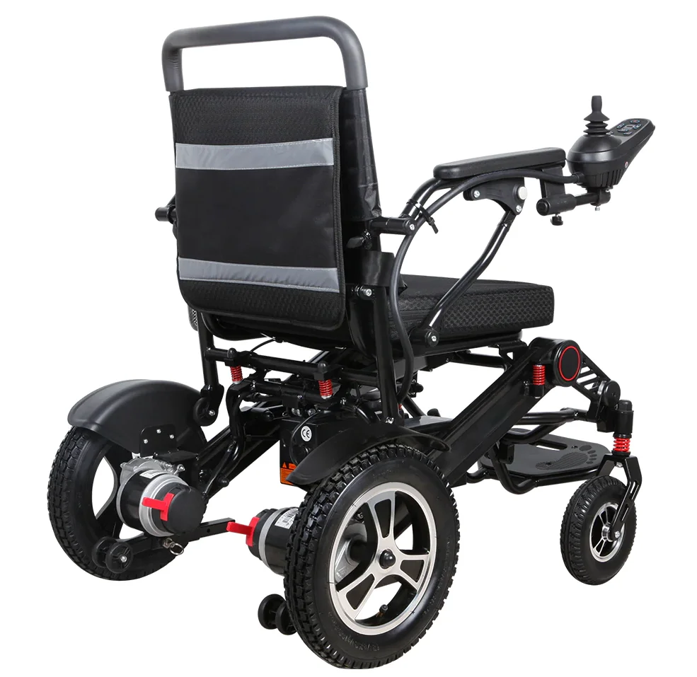 Factory Cheap Supply Super Lightweight Powerful Brush Wheelchair Automatic Folding Electric Wheelchair With Remote Control