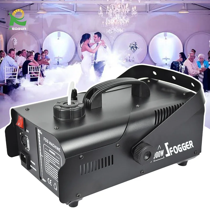 Redsun 1500W DMX Control Fog Machine with RGB LED and Warm White Light for Wedding DJ Disco Party Stage Events