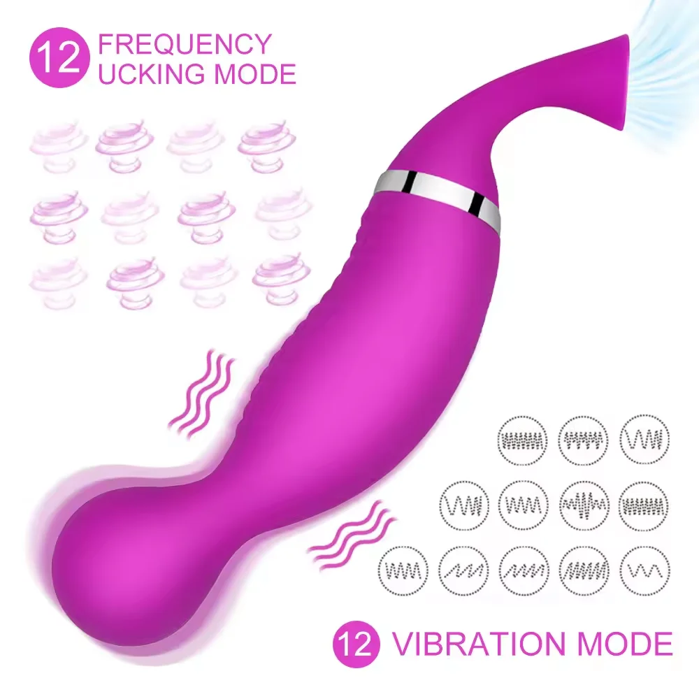 Mini Hip pocampu 12 Vibration Modes USB Charging Nipple Sucking Clitoral Stimulator Vibrators for Women Masturbation AV Wand