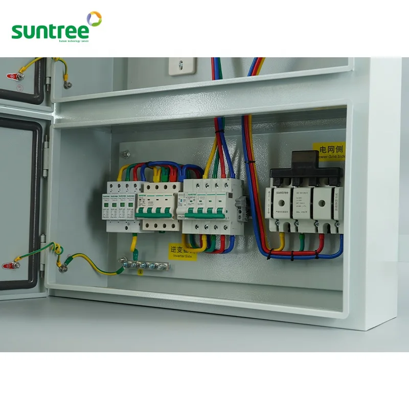Suntree/OEM ac/dc on-grid solar pv combiner box  32A to 250A  connect 10KW 25KW 50KW  inverter