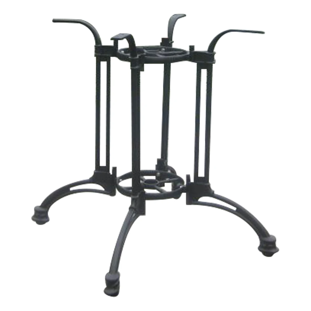 Customized dining table metal black outdoor affordable retro European style cast aluminum cast aluminum horseshoe big four legs