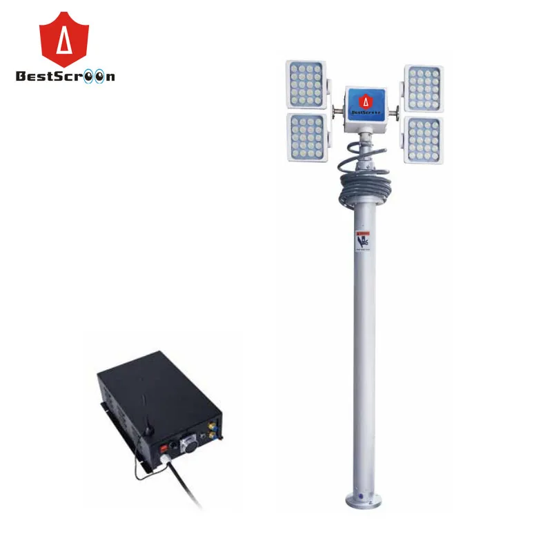 Car Roof Mounted 1.8 meter 2*200W or 4*200w Flood LED Light Tower spotlight light tower