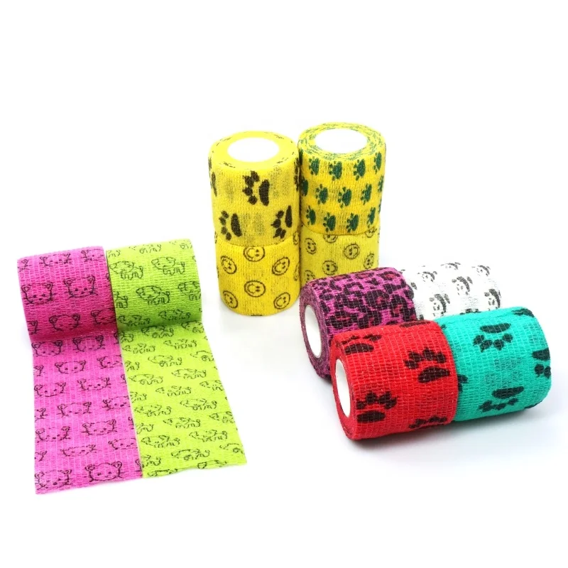 Natural Latex Nonwoven Pet Grooming Cohesive Bandage