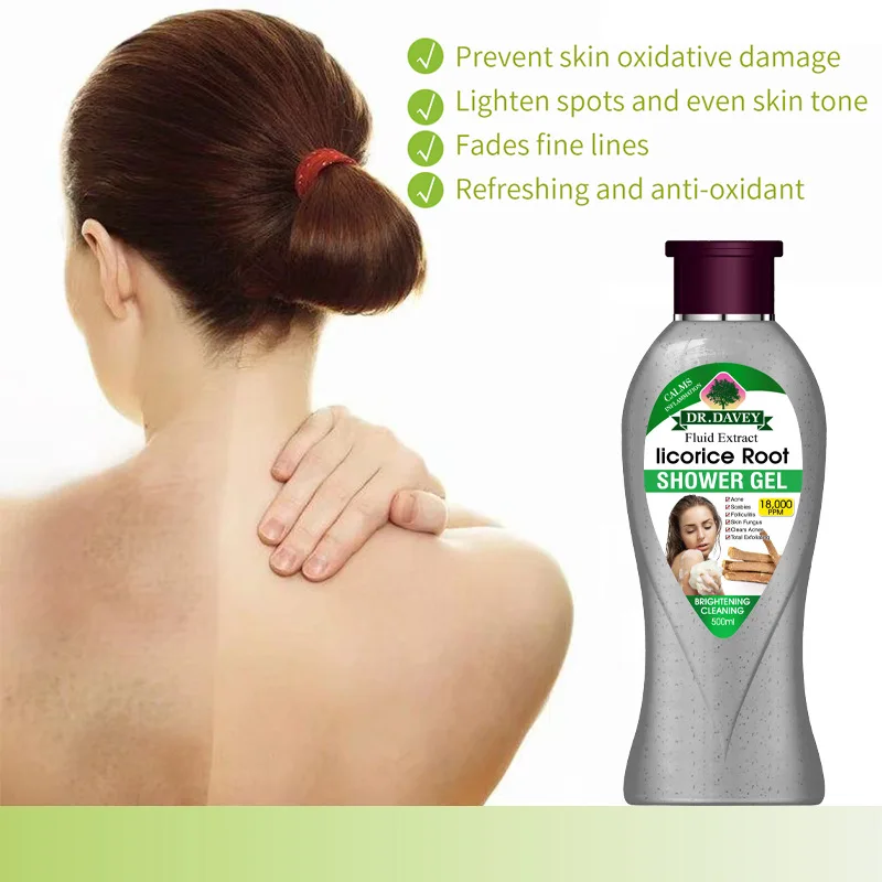 OEM ODM Natural Plant Licorice Root Scrub Shower Gel Deep Cleansing and Rejuvenating Shower Gel