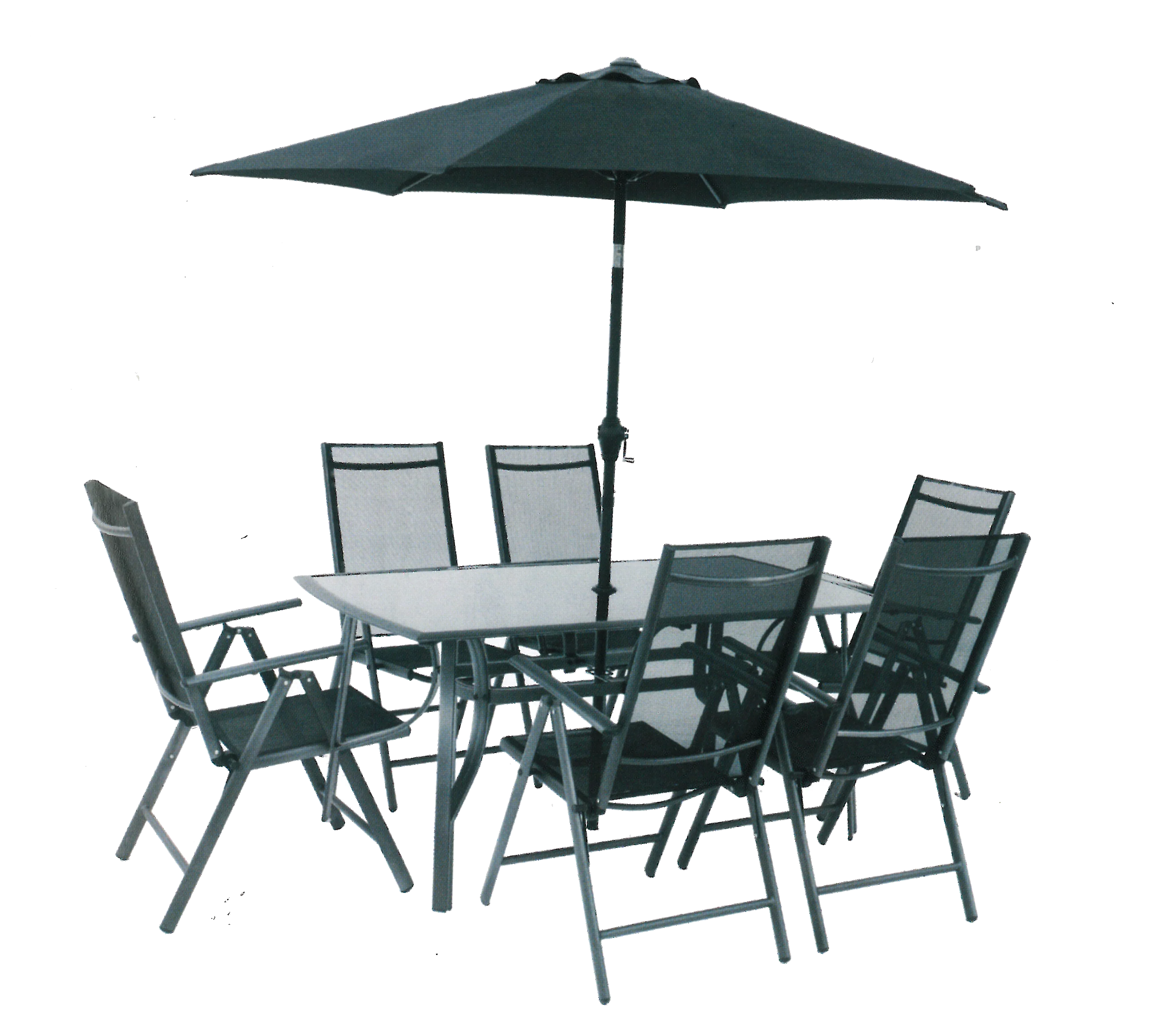 
BC-14 6 seater Outdoor Modern Folding Table Chair Sets Patio Furniture Garden Patio Set with Umbrella 