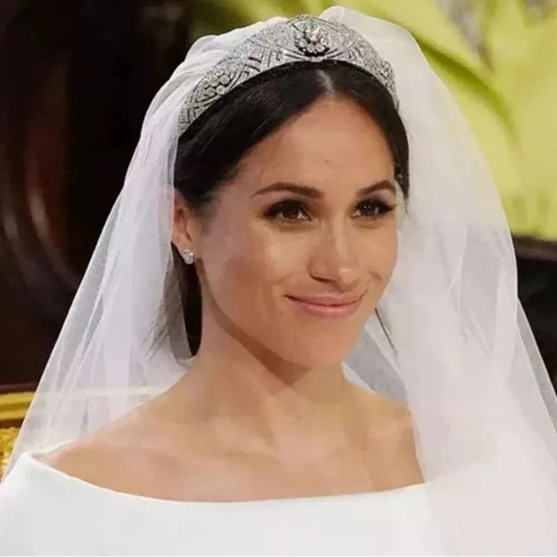 Великолепные короны из горного хрусталя тиара в стиле Noiva Meghan Markle свадебные аксессуары для волос женская бижутерия с кристаллами свадебная
