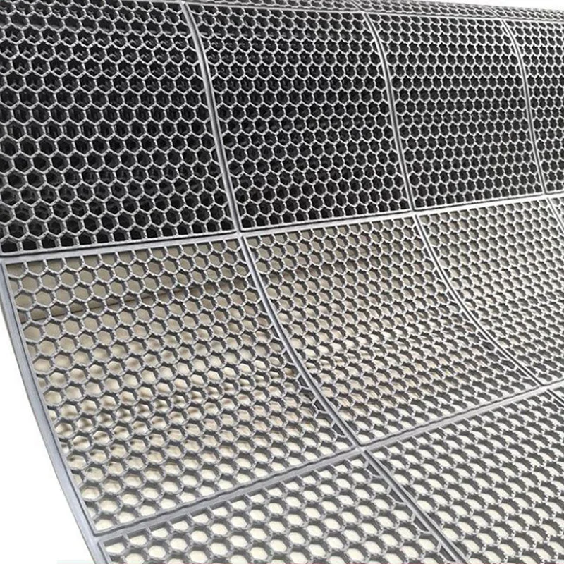 Easy to tear oversized durable flexible hollow out style silicone drainage mat for swimming pool