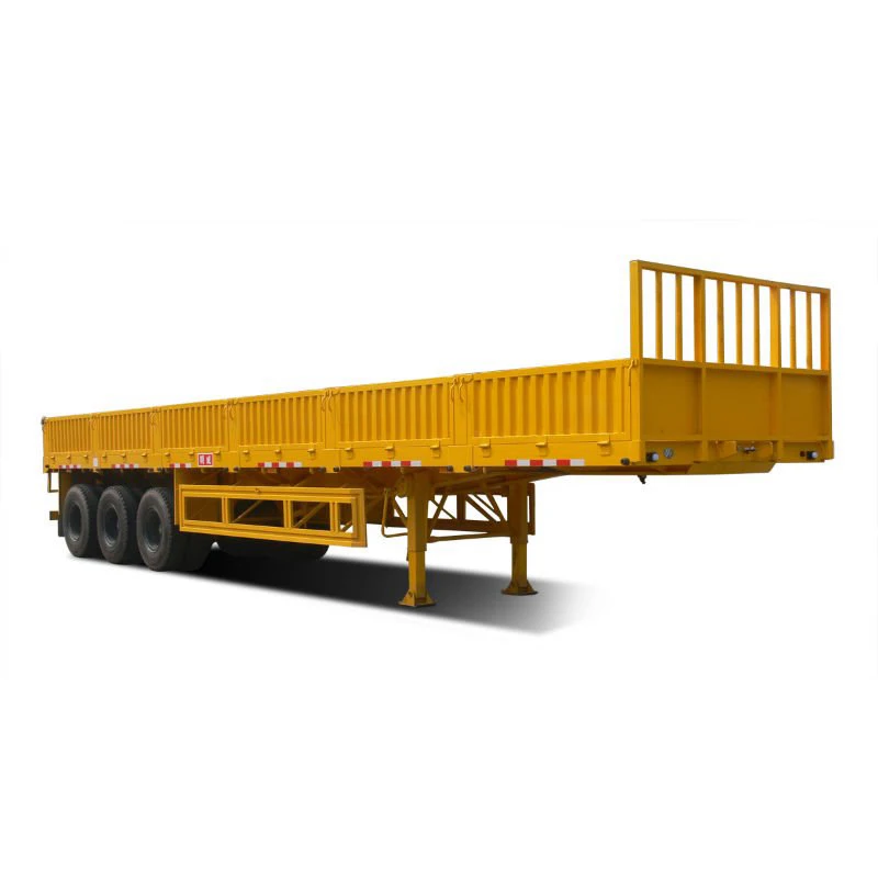 Stake semi trailer 40ft 60 tons flat bed cargo trailer side panels 4 Axle flatbed side board semi trailer