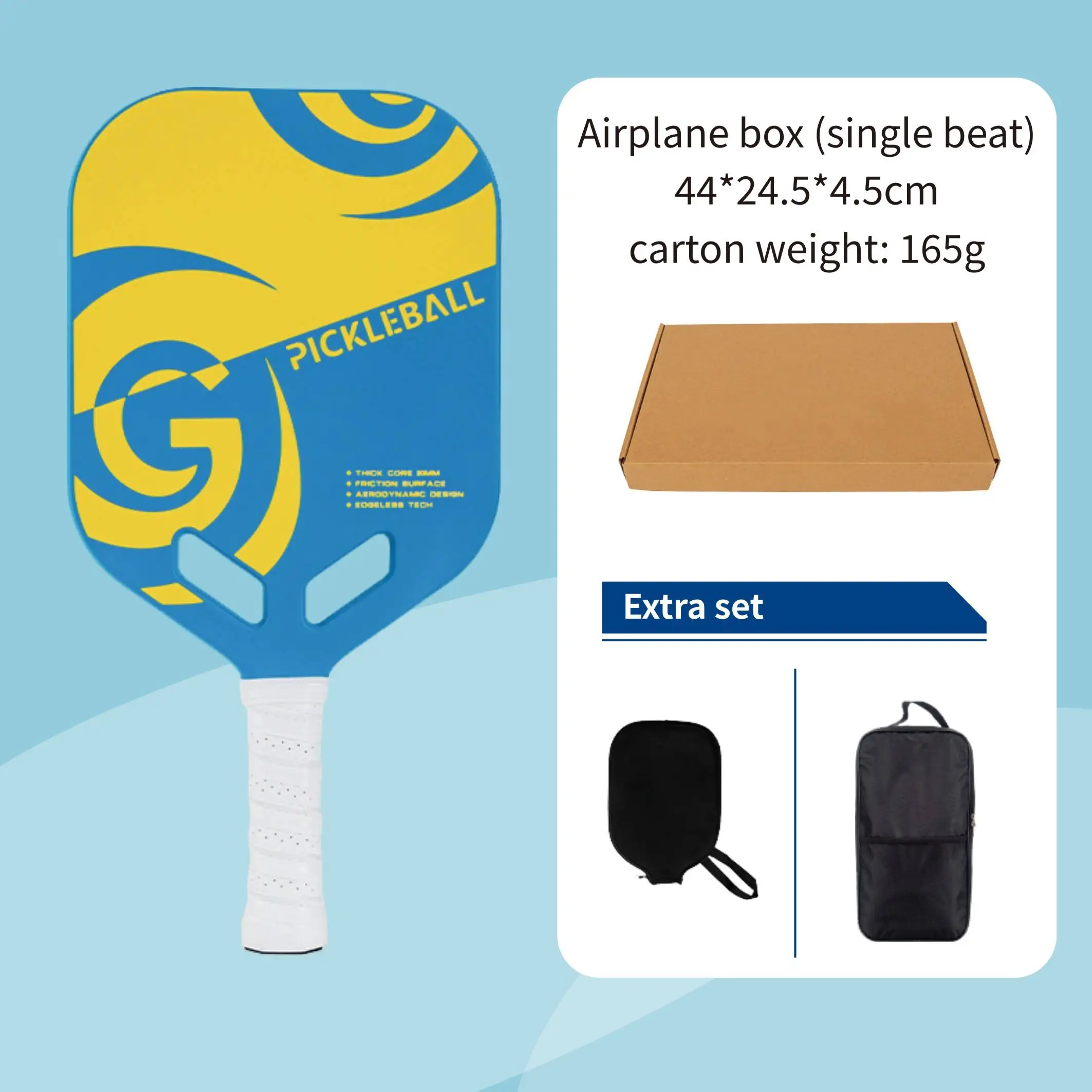 Oem Odm Custom Usapa T700 Thermoform Unibody Edgeless Pickleball Paddles Pro Edgeless Carbon Fiber Kevlar Pickleball Paddle set