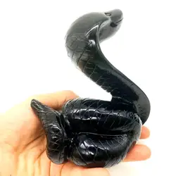High quality natural crystal carving animal art sculpture gemstone folk crafts tiger eye crystal snake for decoration