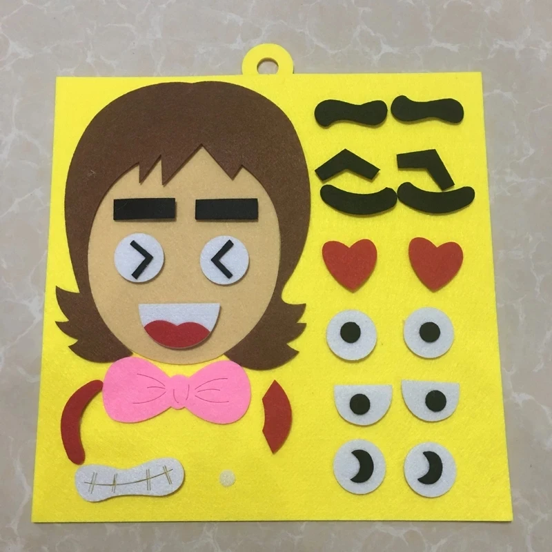 Cartoon Puzzle Educational Kids Toys Emotion Change  Puzzle Toys EVA 3D DIY Sticker