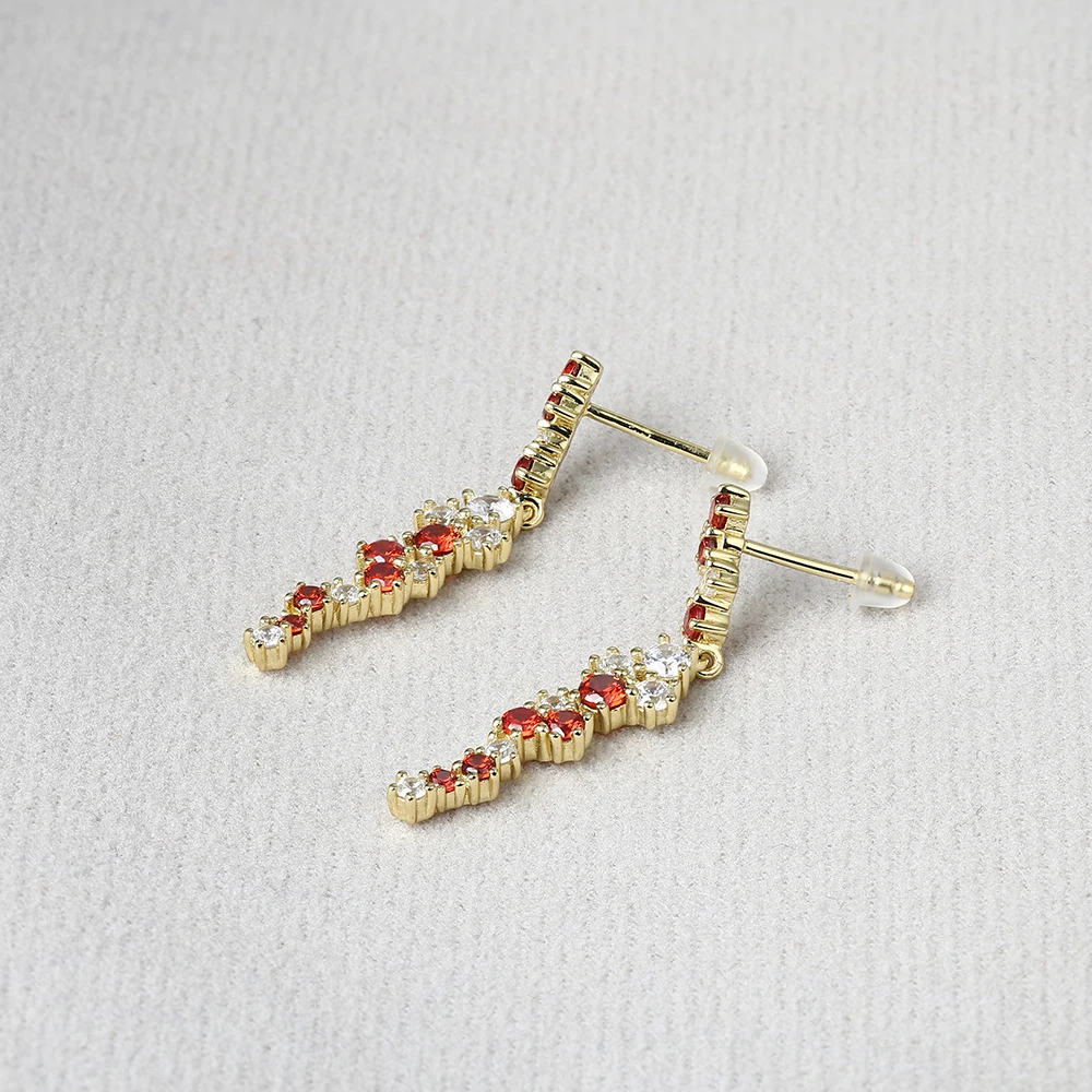 Grace Jewelry Pomegranate Red Zircon Famous Brands Designer Earrings Necklace Jewelry Set for Women