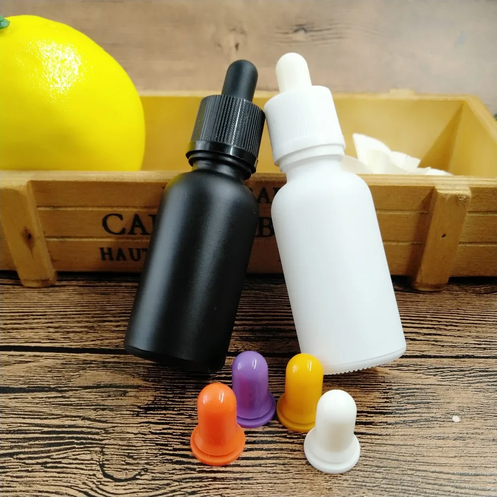 Wholesale 30ml clear frosted glass dropper bottle with lid