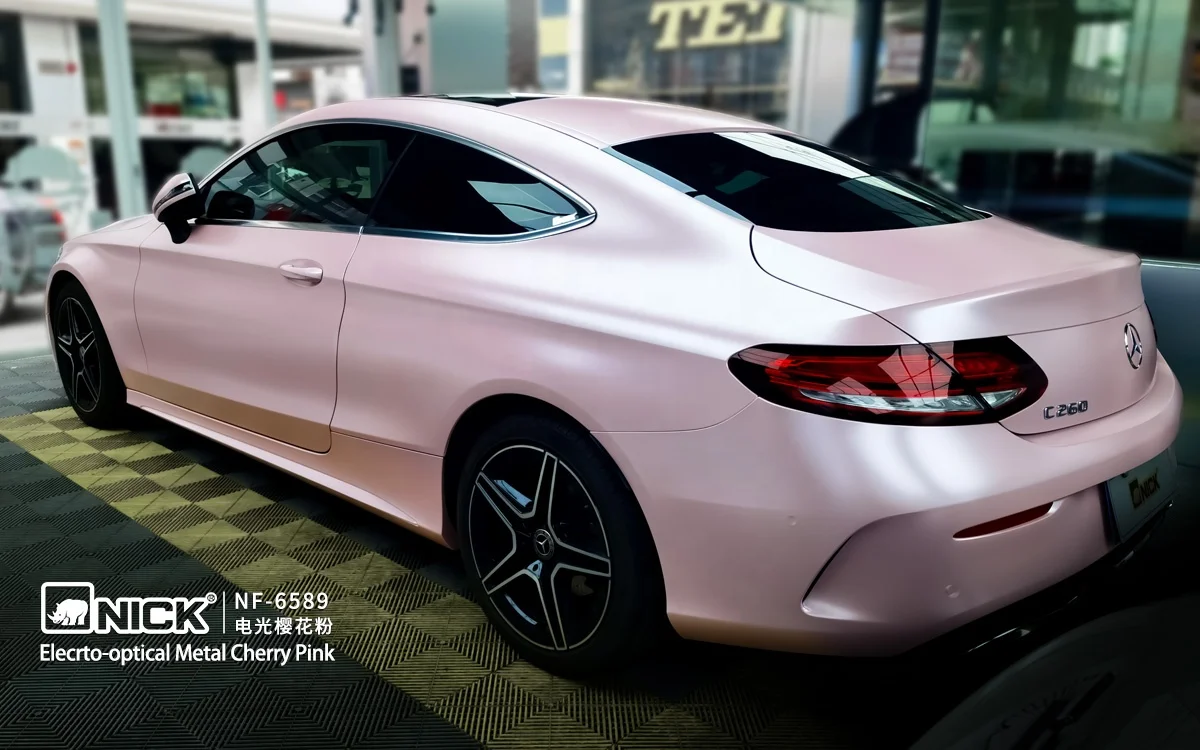 2022 Latest Car Vinyl Wrap Electro-optical Metal Cherry Pink Color Wrap Film Car Coating Car Wrap Vinyl Film