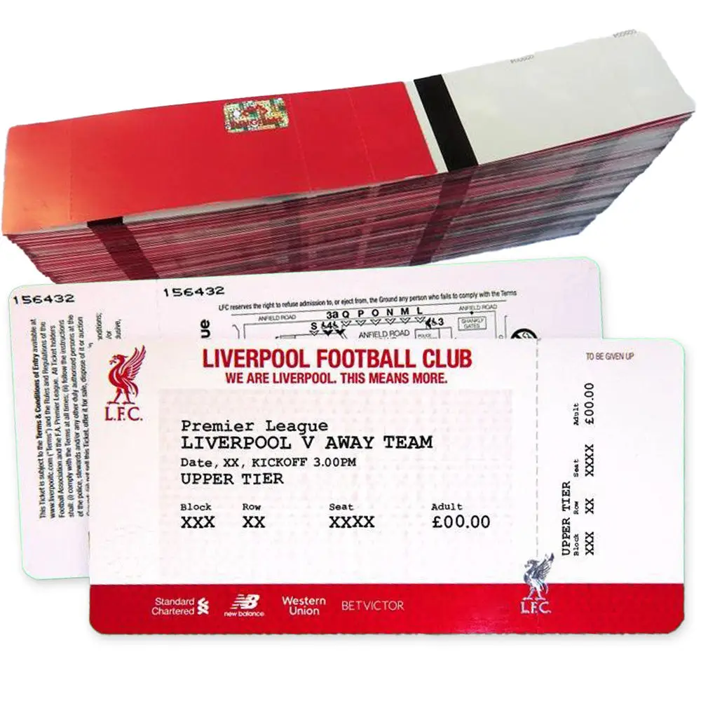 Custom Concert Hologram Logo Ticket Printing Paper Security Event Admission Voucher Tickets With Holographic Stamping For Match