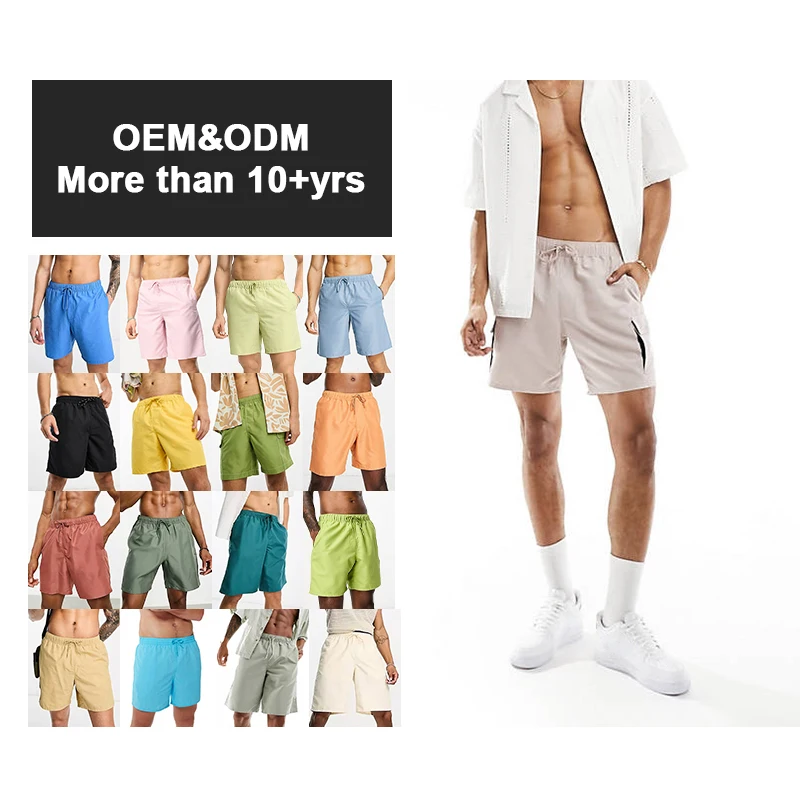 swim shorts high quality custom stretch surf quick board shorts silver swim shorts men embroidery