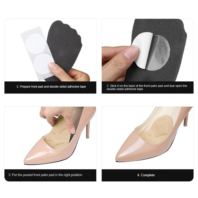 Pain Relief Pad For High Heels Insoles Stickers Foot Care Front Foot Pads Half Size Insole Soft Non Slip Sole Foot Pad