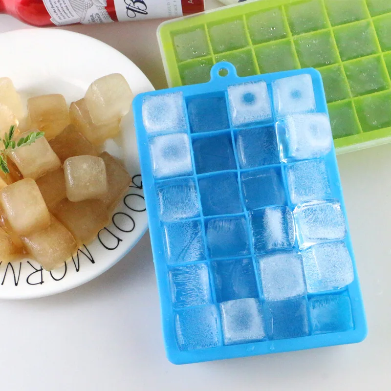 24 Cavity Flexible Stackable Easy Release Food Grade Bpa Free Ice Ball Cube Tray Molds Silicone Ice Cube Tray With Cover
