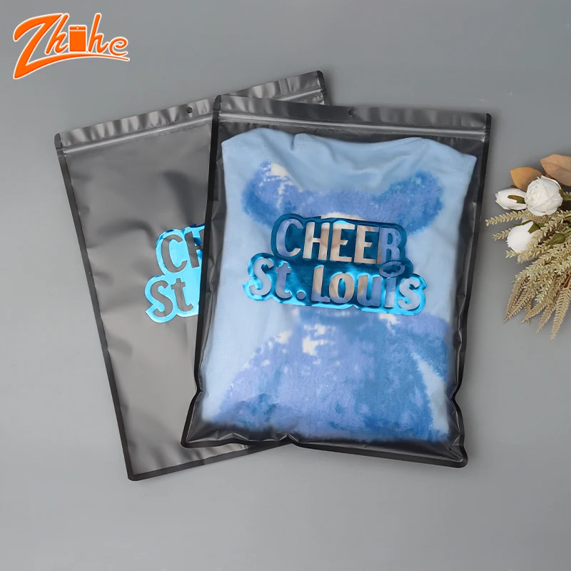 Custom Matte Frosted Biodegradable Zipper Bags Swimwear Packing Zip Lock Clothing With Logo Clothings Ziplock Bag