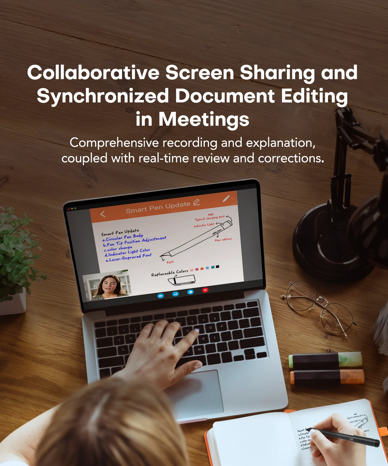 hampo Factory Customized157mm*10.5mm Smart Pen Micro USB Charge Bluetooth Synchronization Electronic Smart Writing Pen