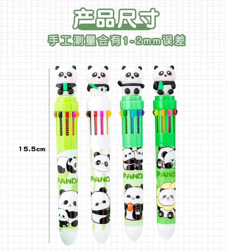 Promotional school gifts kids cartoon cute10 color ballpoint pens panda