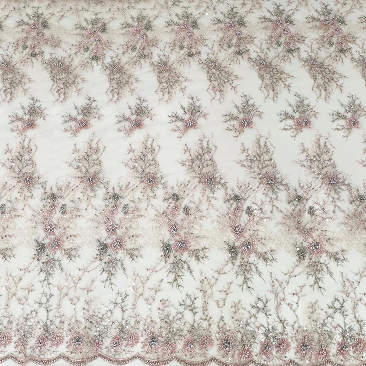 Новый дизайн высокое качество блестки бусины ручная работа кружевная ткань французское красивое вышитое розовое свадебное платье тюль Сетчатый текстиль