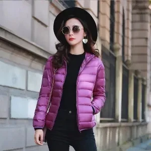 RedHK High Quality Wholesale Outdoor Light Warm Duck Feather Custom Logo Nylon Hooded Winter Bubble Puff Filled Down Puffer Coat