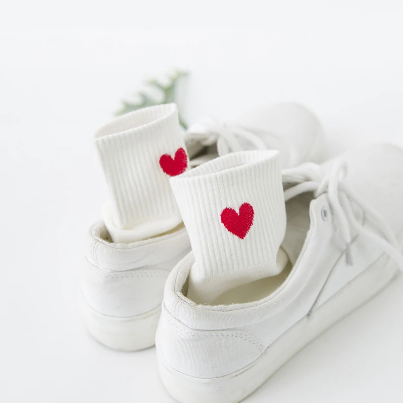Cute Cotton Crew Funny Aesthetic Novelty Colorful Comfortable Warm Heart Ankle Socks Summer Women Teens Girls Socks
