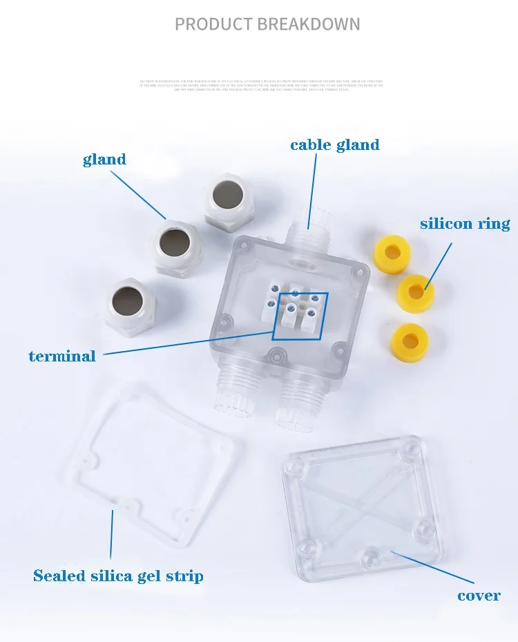 FSH712 transparent plastic protection black boxes instrument outdoor water proof junction case