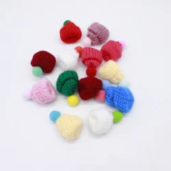 Rainbow Color  Doll Hat Mini Top Crochet Christmas Hat For Wine Bottle Bear Decoration Custom Small Knitted Hat