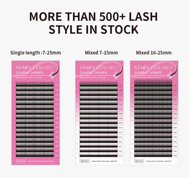 Wholesale Wimpern Premium lashes Mink Volume Classic Lash Extension Supplies Matte Black Cashmere Lash Extensions Volume Trays