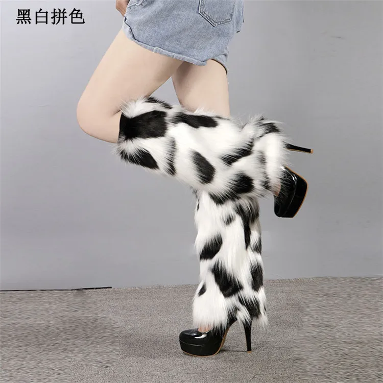 New Design Long Fur Leg Warmer Cosplay Party Warmers Girl Lolita Slouch Socks