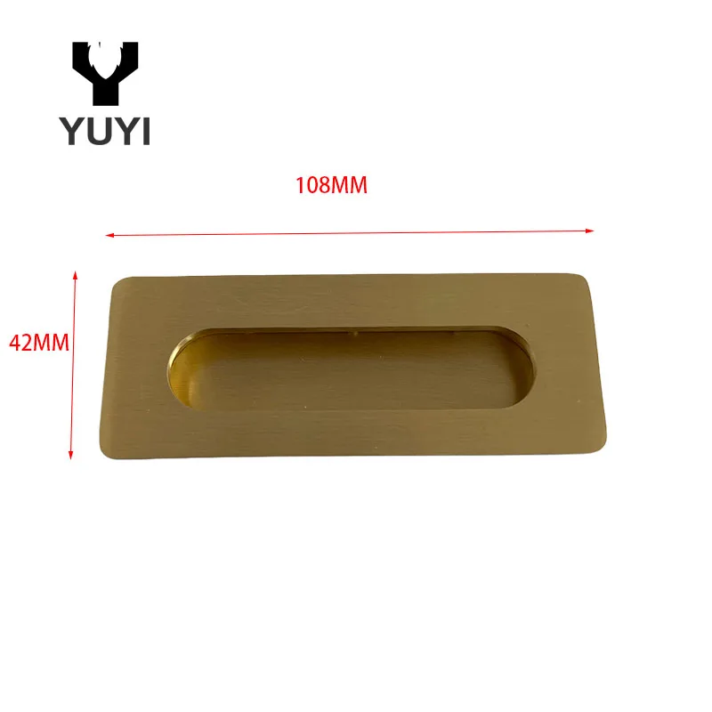 gold brass sliding concealed door drawer handle