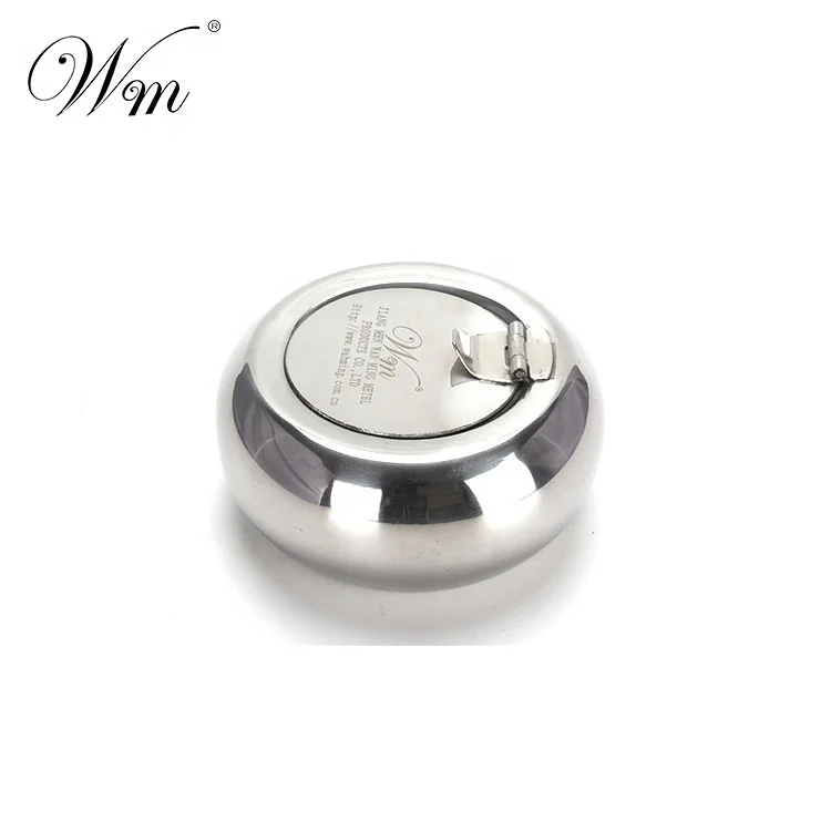 TOP sale Wholesale 100mm  stainless steel Drum shape  portable windproof smokeless cigar ashtray with lid