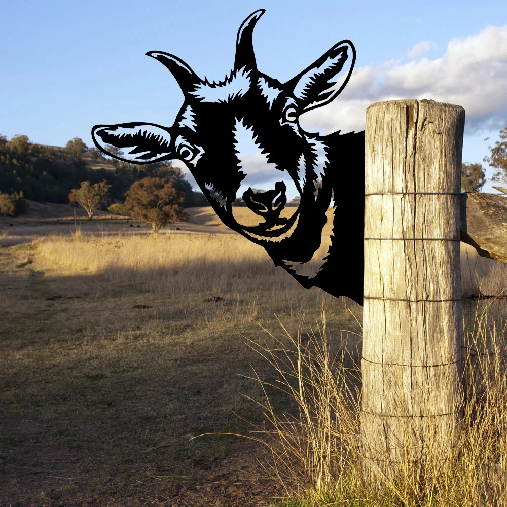 Farm Peeping Animal Metal Art Sculpture metal garden art laser cut Garden Lawn Floor Decoration