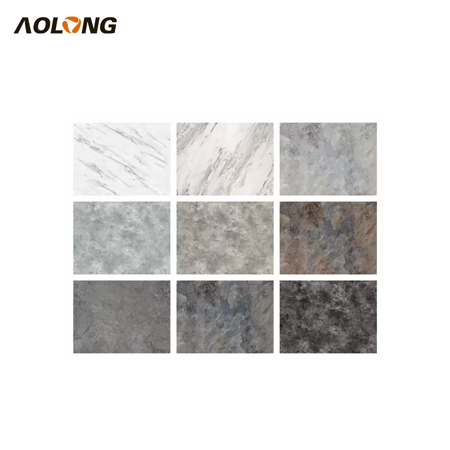 AOLONG Manufacture Marble Grain Waterproof Spc Rigid Core Vinyl Click Flooring Plank 4mm 5mm 6mm Luxury Lvt Sheet Spc Flooring