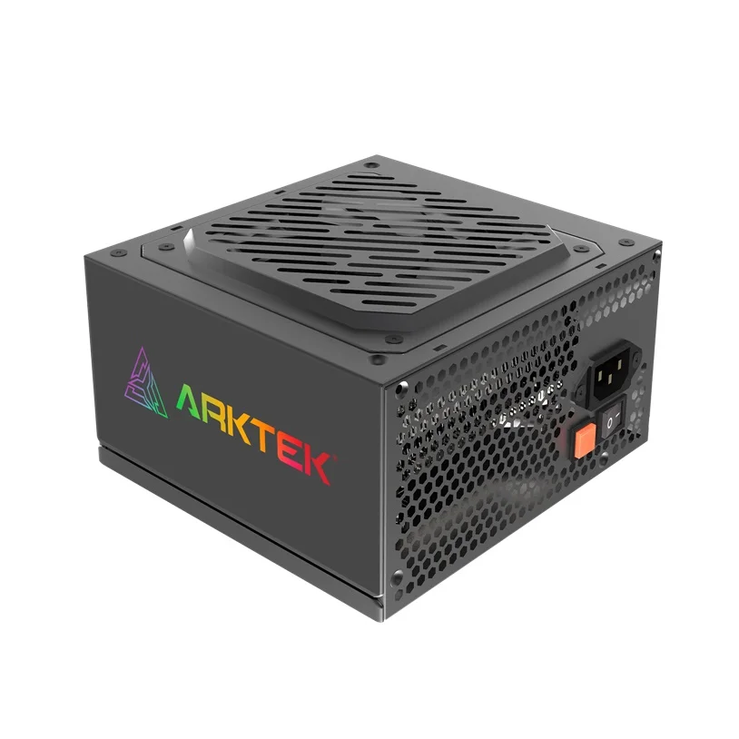 Блок питания ARKTEK RGB 600 Вт 80 Plus Сертифицированный блок белого/бронзового/золотого цвета
