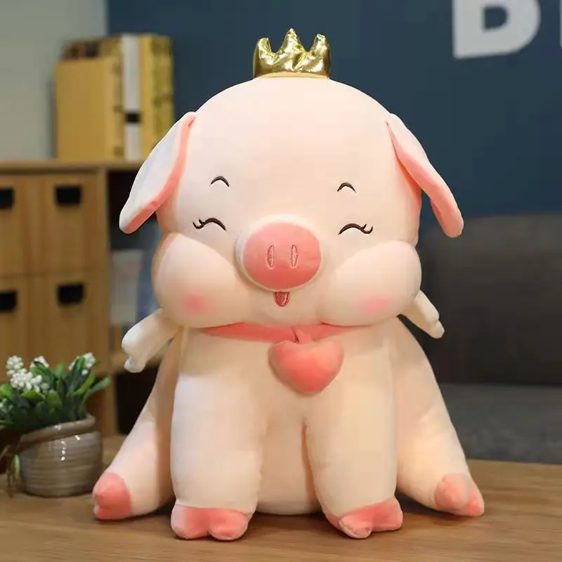 Wholesale Crown Angel Pig Plush Toys Cute Home Decoration Stuffed Animal Dolls
