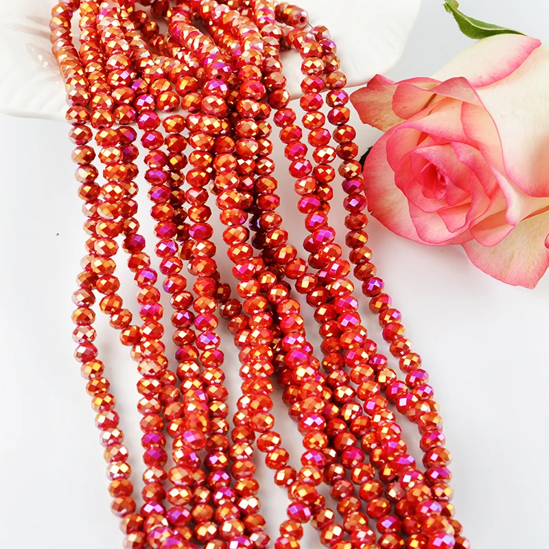 JC Wholesale 4mm 6mm 8mm Crystal Rondelle Beads for Jewelry Making