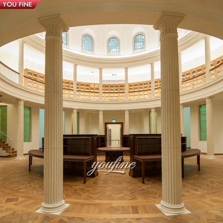 Custom Hand Carved Natural Stone Marble Stone Roman Column Square Pillar