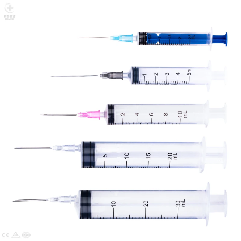 Hot sale syringe manufacturer luer lock 1ml 3ml 5ml syringes disposable with needles