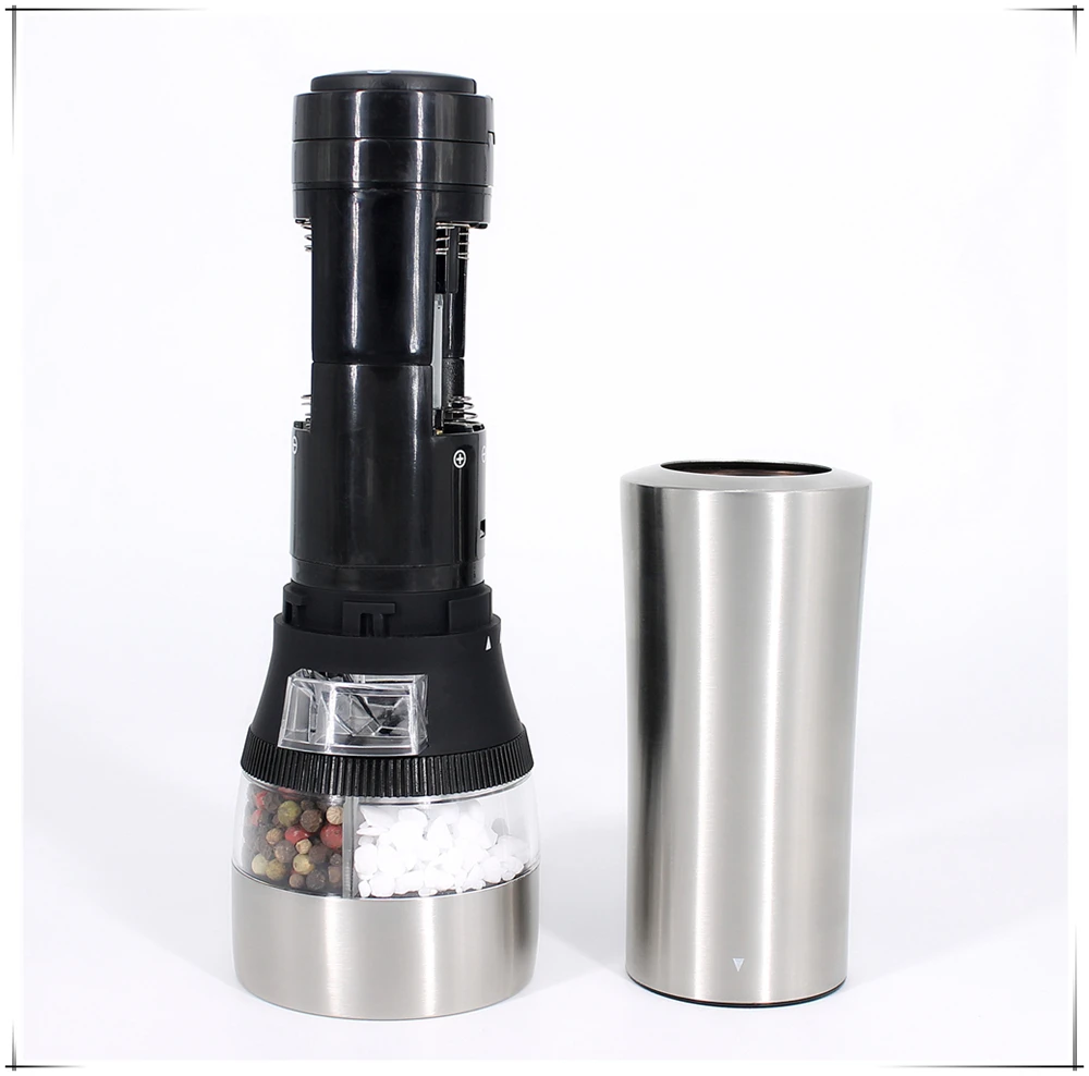 2 in 1 combined Electric salt and pepper mill /Multifunctional salt and pepper grinder