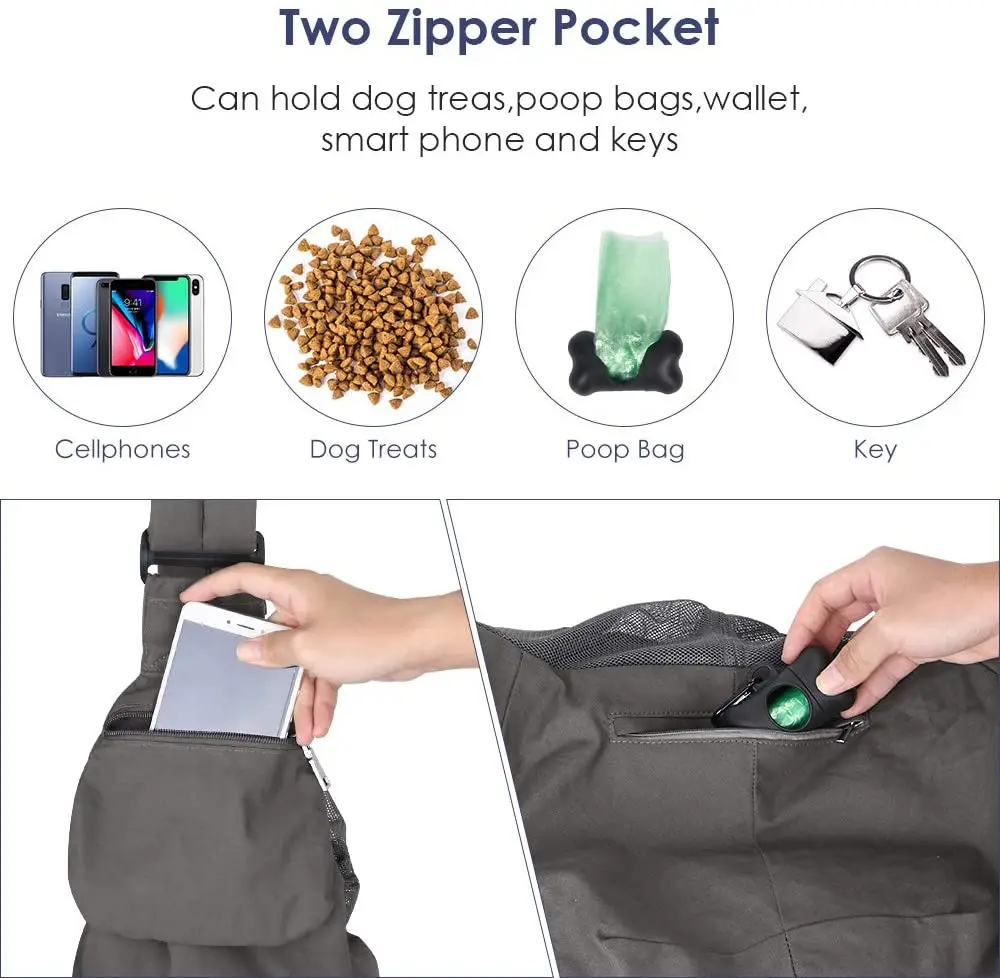 Pet Supplies Adjustable Padded Bottom Dog Sling Carrier Portable Outdoor Travel Sling Bags Comfot Single Sling Bag For Dog Cat