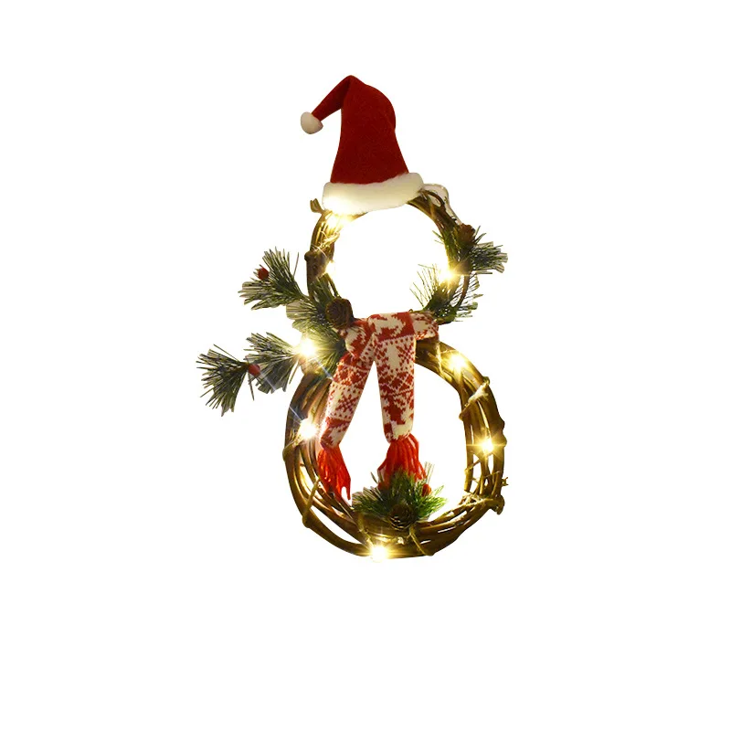 New Christmas garland Christmas ornaments LED garland pendant New Year holiday decorations Christmas vine ring