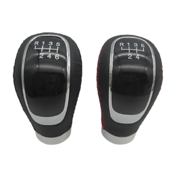 JADERUSUN Red Black Auto Parts Universal Car Accessories 5 Speed Manual shifter lever Leather Gear Shift Knobs