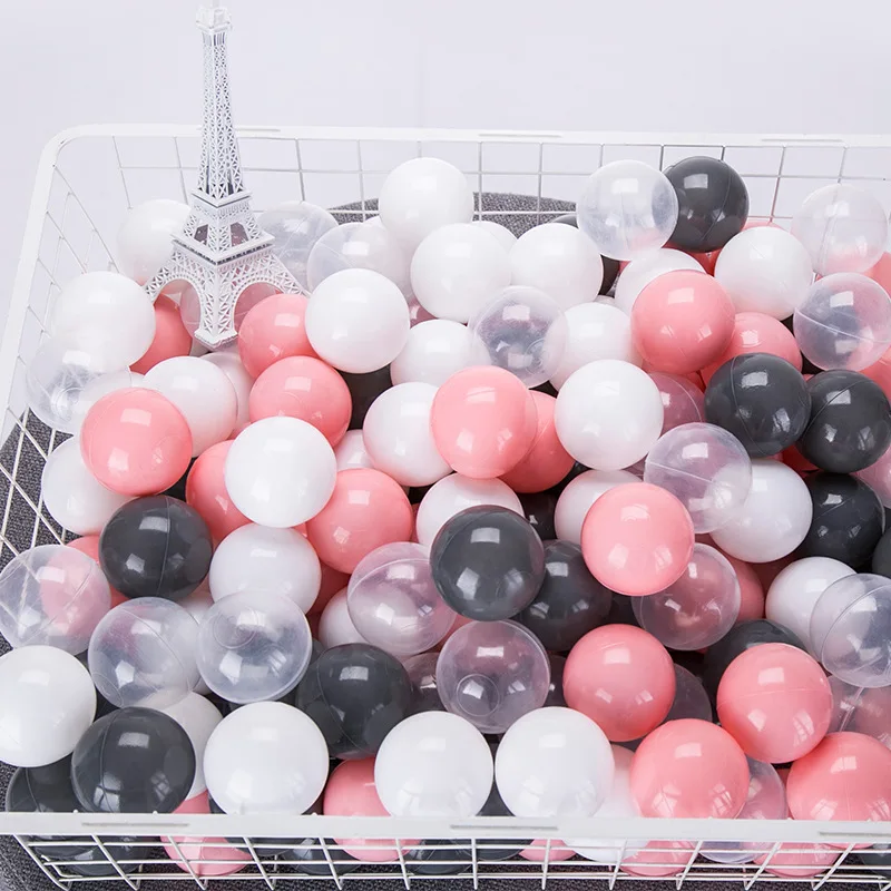 6cm 7cm 8cm Light Colorful Pearl White Gold Blue Plastic Ball for Soft Play Kids Ball Pool