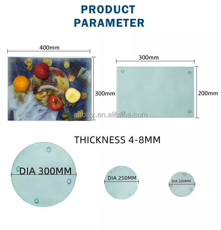 Sunmeta Custom Tempered Sublimation Chinchilla Glass Cutting Board for Kitchen