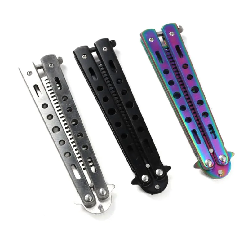 Detangling hair brush metallic personalized foldable switch blade hair knife secret comb self defense for women