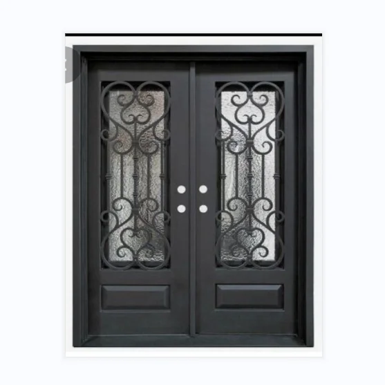 Stainless Steel Iron Entry Door Thermal Break Wrought Iron Door Exterior Entrance Door For House